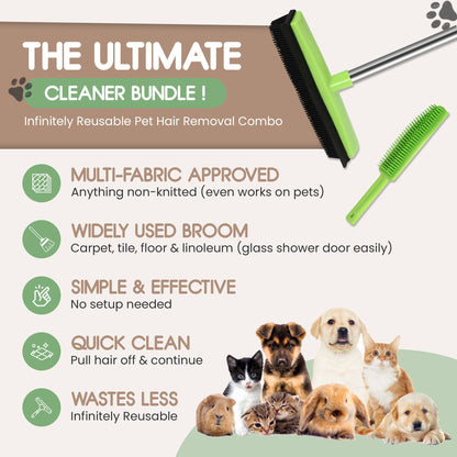 Furpawsco™ Pet Hair Rubber Broom