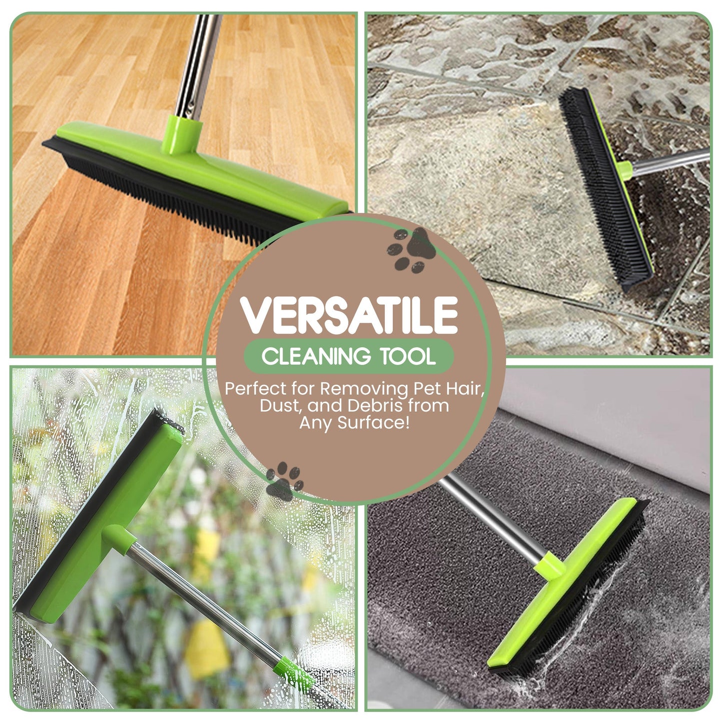 Furpawsco™ Pet Hair Rubber Broom